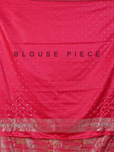Reddish pink semi silk festive saree