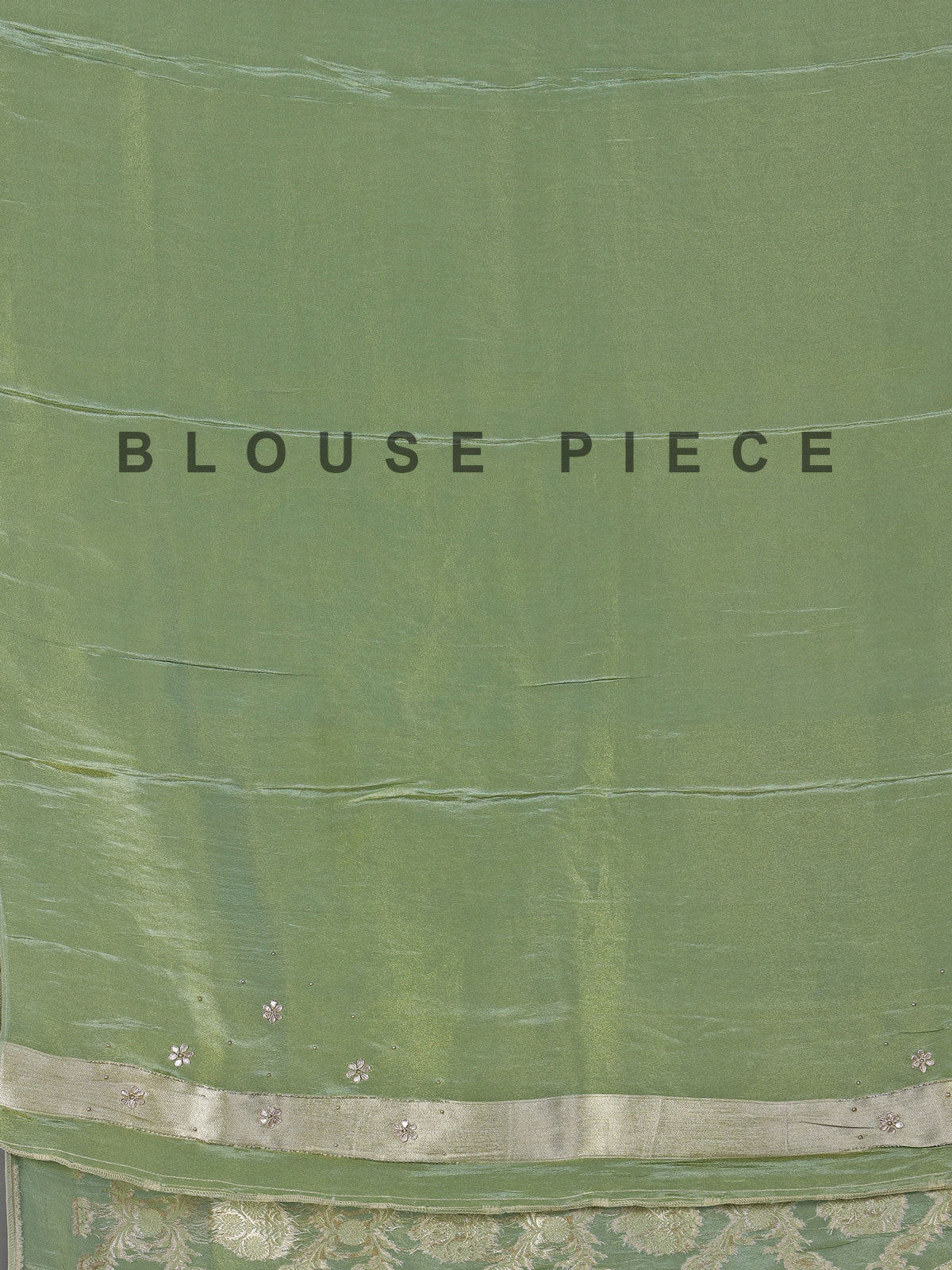 Pista green shimmer dola silk saree