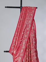 Red semi kanjivaram silk wedding wear saree