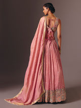 Pink silk designer lehenga choli for reception wear