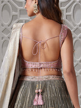 Grey and onion pink shaded lehenga choli