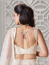 Cream gota and diamond lehenga choli