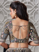 Black printed gota work lehenga choli