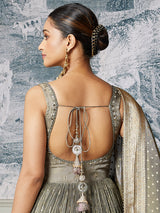 Grey and pink shaded designer suit