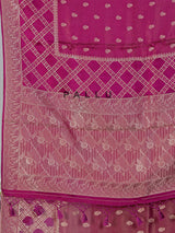 Purple zari butti work dola silk saree