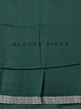 Bottle green zari butti satin silk saree
