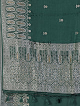 Bottle green zari butti satin silk saree