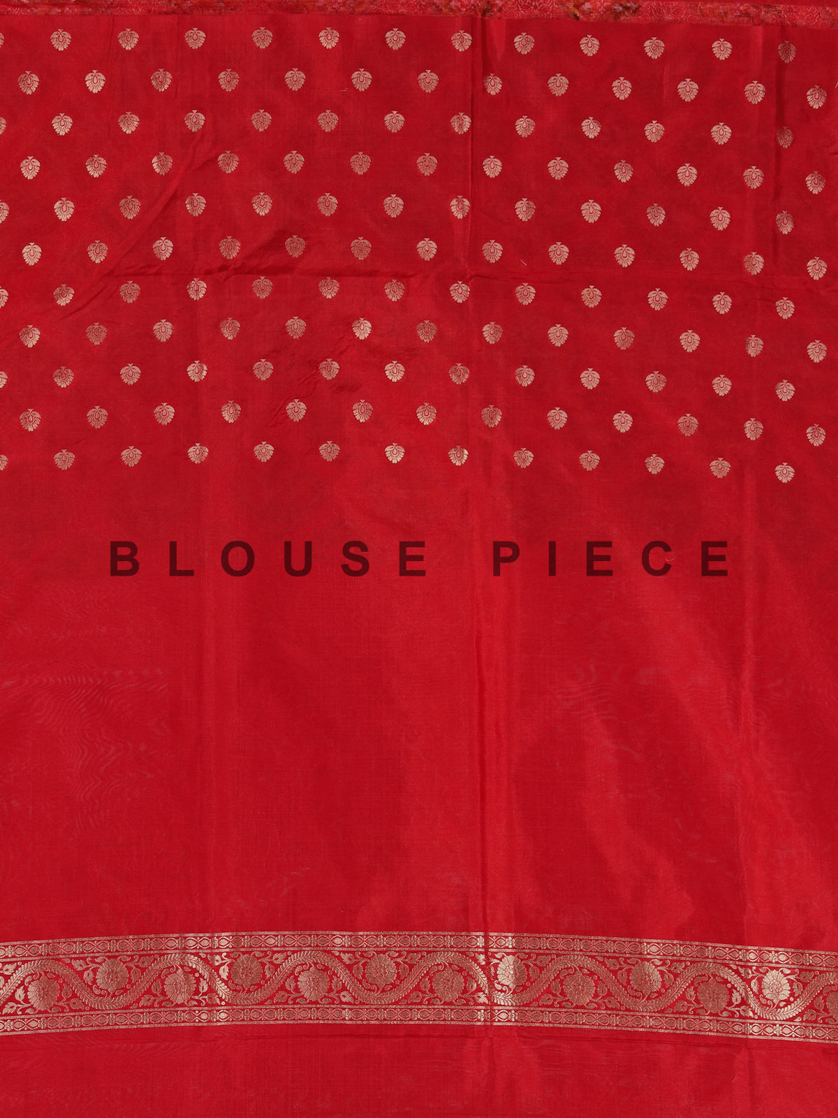 Red zari printed banarasi silk saree
