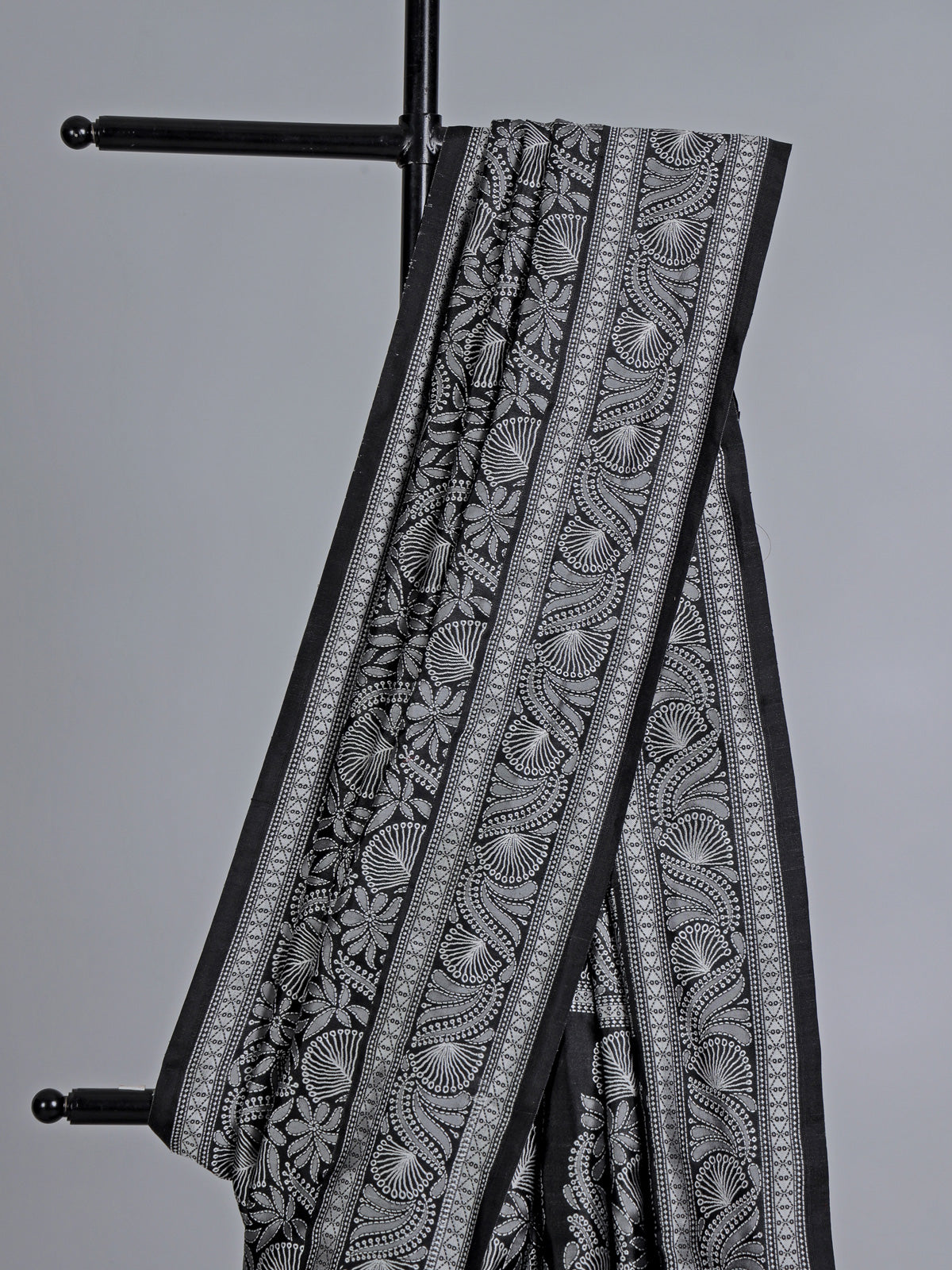 Black thread work banarasi silk saree