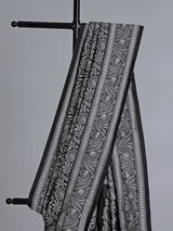 Black thread work banarasi silk saree