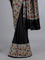 Black embroidered banarasi silk saree