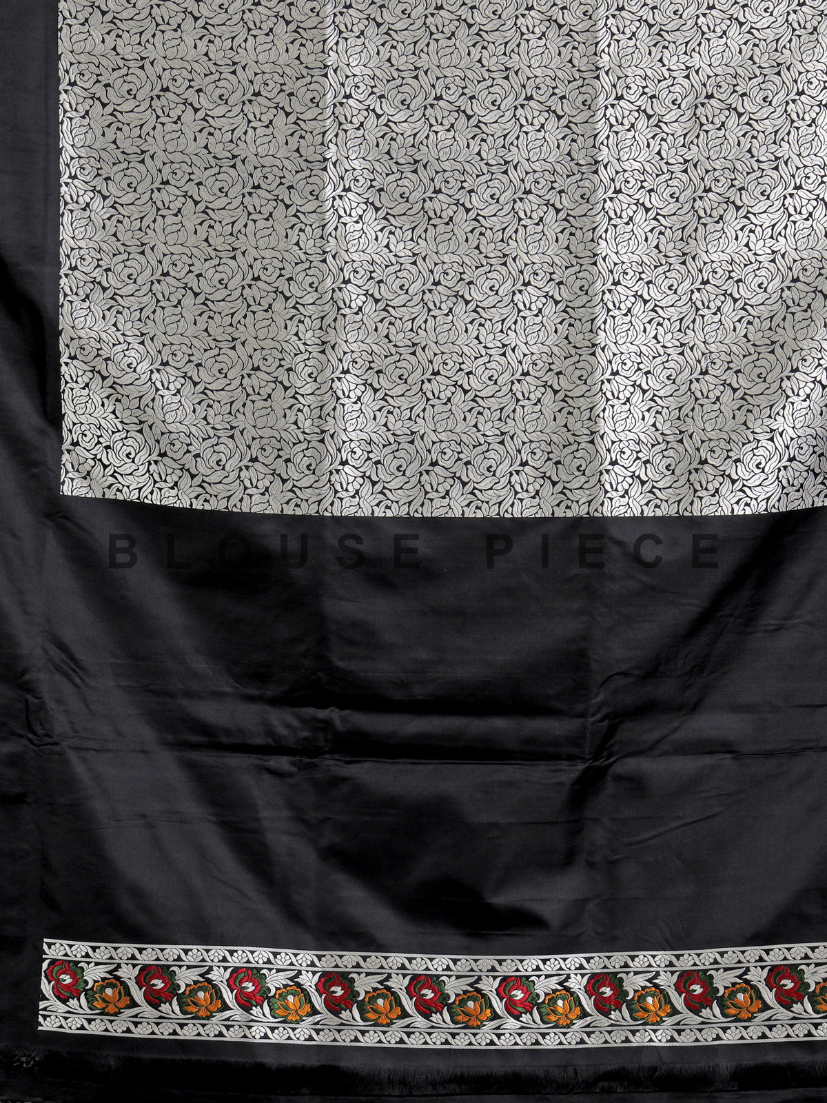 Black embroidered banarasi silk saree