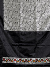 Black embroidered banarasi silk saree