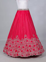 Magenta satin silk designer lehenga choli