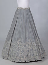 Grey satin silk embroidered lehenga choli