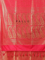 Pink semi silk saree with zari and butti work