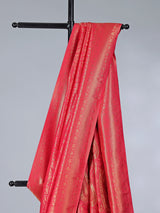 Pink semi silk saree with zari and butti work