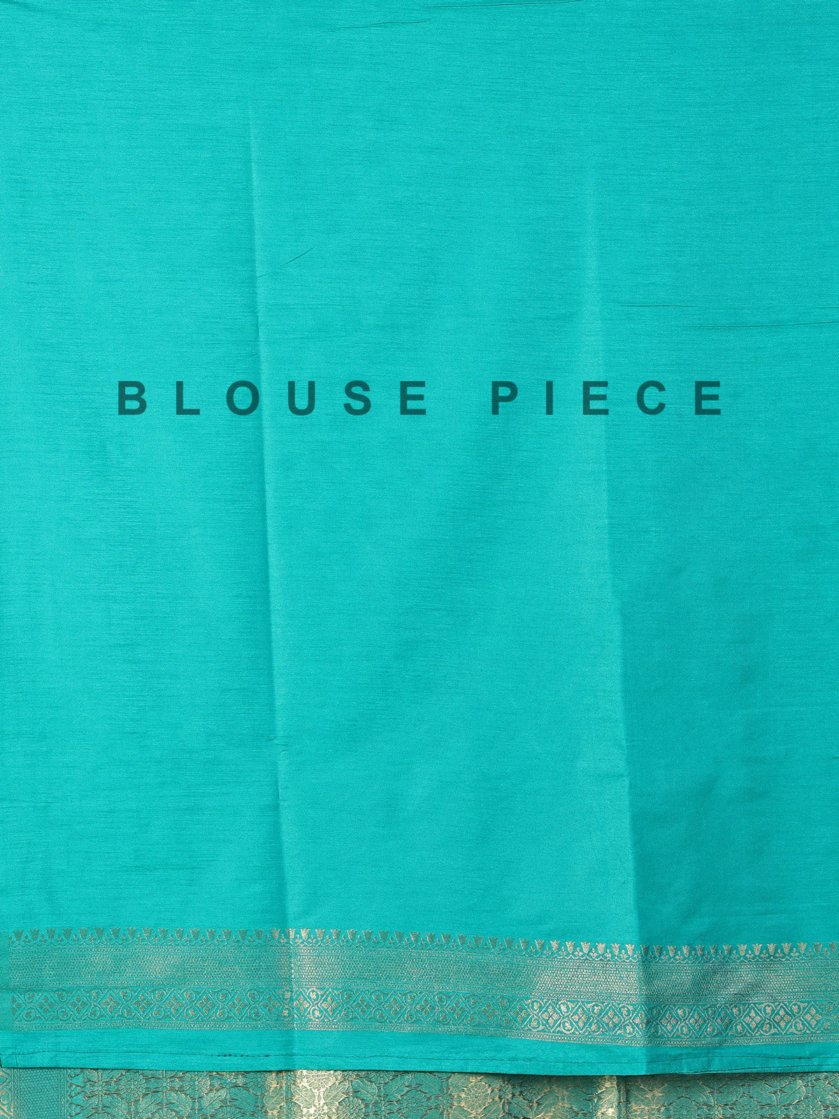 Mint blue semi silk zari work saree