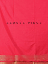 Gajari pink semi silk saree with zari work