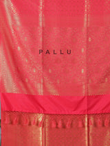 Gajari pink semi silk saree with zari work