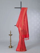 Gajari pink semi silk saree with zari work