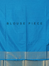 Blue semi silk zari work classic saree