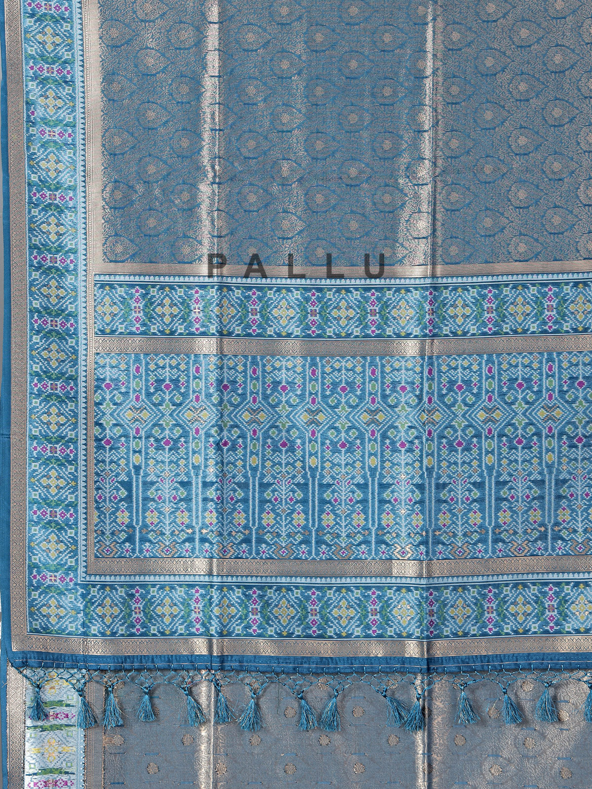 Blue art silk zari border festive saree