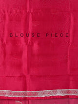 Red art silk saree with traditional zari work