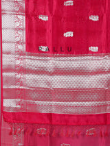 Red art silk saree with traditional zari work
