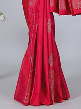 Rani pink art silk zari festive wear saree