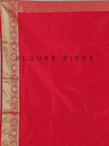 Red kanjivaram silk zari wedding wear saree