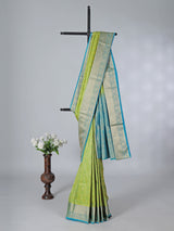 Mehendi green kanjivaram silk contrast border saree