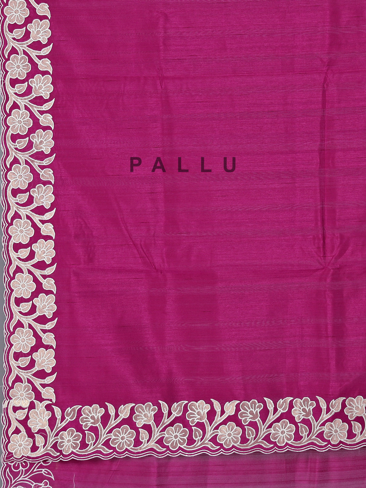 Magenta semi silk embroidery traditional saree
