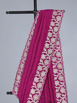 Magenta semi silk embroidery traditional saree