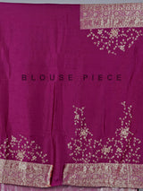Purple semi kanjivaram silk saree with zardosi work