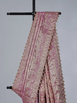 Purple semi kanjivaram silk saree with zardosi work
