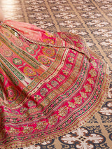 Pink banarasi silk lehenga choli with rich zari shine