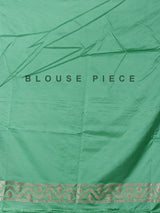 Mint green semi silk saree with zari work