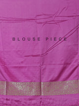 Lavender purple zari work semi silk saree