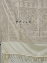 Cream art silk zari embellished traditional wear saree