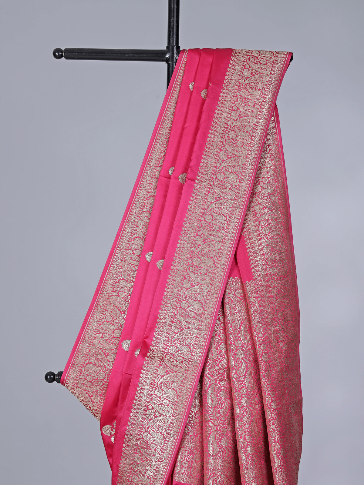Magenta art silk zari work festive saree