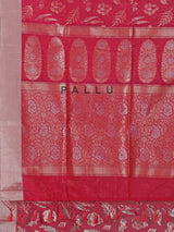 Red art silk zari contrast border festive saree
