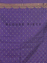 Purple art silk zari butti work saree