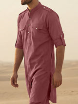 Wine luxurious mandarin collar pathani