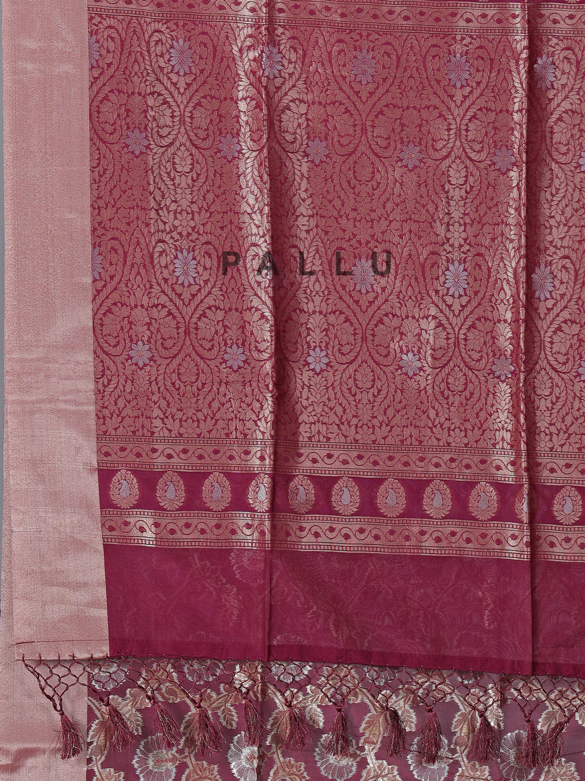 Rich wine art silk saree with classic zari detailing