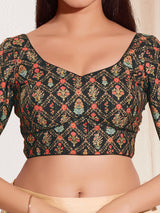 Black viscose rayon sweetheart neck blouse