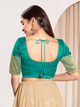 Rama green zari tafeta silk blouse