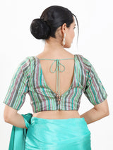 Pista multi stripe brocade V neck blouse
