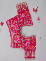 Pastel pink tissue silk designer saree