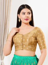 Light gold tissue sleeveless V neck blouse